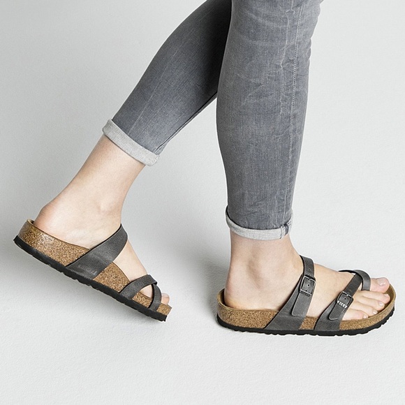 Birkenstock Shoes - Birkenstock Grey Mayari Pull Up Toe Sandals 7